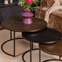 Starfurn Ronde salontafels Xaro - set van 3 - goud