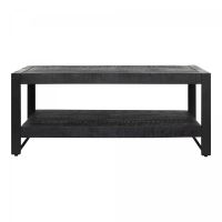 Starfurn Rechthoekige salontafel Boaz met onderblad - 110 cm - zwart