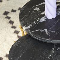 Starfurn Salontafel Caly set van 2 - Ø45 cm - zwart marmer