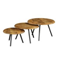 Ohio ronde salontafels - set van 3 - naturel
