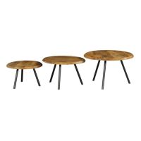 Ohio ronde salontafels - set van 3 - naturel