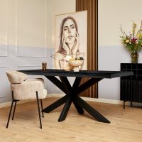 Starfurn Eettafel Denver 160 cm rechthoek - zwart