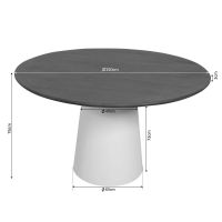 Eettafel Madison ø150 cm kolom poot - naturel