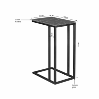 Bijzettafel Marmer - zwart