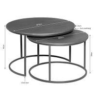 Salontafel Madison ø70 cm set van 2 - bruin