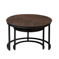 Salontafel Otik set van 2 rond - donkerbruin