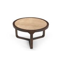 Salontafel Morris 75 cm - donkerbruin/marmer