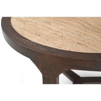 Salontafel Morris 75 cm - donkerbruin/marmer