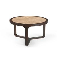 Salontafel Morris 75 cm - donkerbruin/marmer