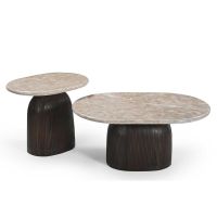 Bijzettafel Noel 90 cm - donkerbruin/marmer