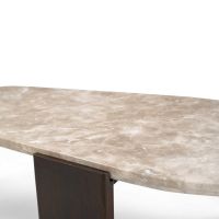 Bijzettafel Silva 130 cm - donkerbruin/marmer