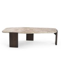 Bijzettafel Silva 130 cm - donkerbruin/marmer