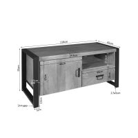 Starfurn Tv meubel Britt met deur en open vak 110 cm - naturel