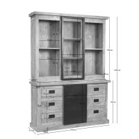 Starfurn Vitrinekast Noa 160 cm - naturel