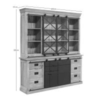 Starfurn Vitrinekast Fresno XXL 200 cm - naturel