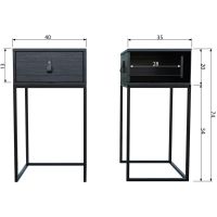 Woood Zola nachtkastje met lade zwart