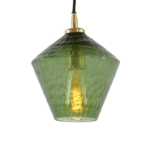 Delila hanglamp Ø20x22 cm groen/goud