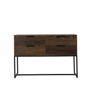 Meave sidetable 120x40x80 cm hout mat donkerbruin