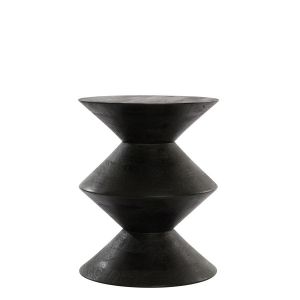 Larus ronde bijzettafel Ø40x50 cm mangohout - mat zwart