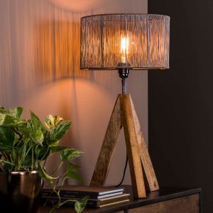 Malon tafellamp tripod hout van het woonmerk Fraaai
