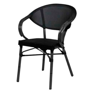 Maria terrasstoel met armleuning zwart/zwart van het woonmerk Project Y