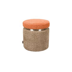 Sen poef bouclé ø39 cm - bruin/oranje