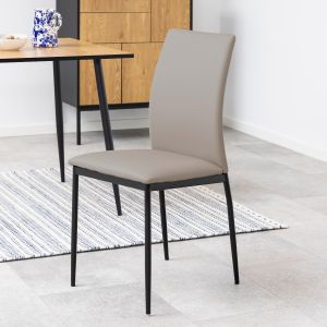 Seno eetkamerstoel | zwart metaal onderstel | PU leer