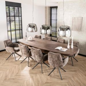 Durham eettafel 300 cm ovaal - massief acacia bruin
