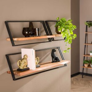Leona wandschap acaciahout naturel | set van 3 van het woonmerk Fraaai