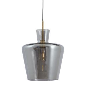 Myles hanglamp - smoke glas/antiek brons