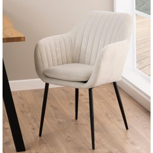 Nøra Lior armstoel | zwart metaal onderstel | stof Enjoy - zand