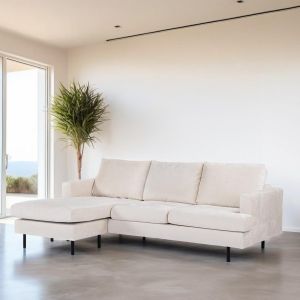 Aubrey 3-zitsbank L+R stof - champagne