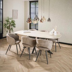 Romano eetkamertafel 180 cm - creme