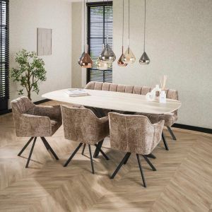 Romano eetkamertafel 215 cm - creme