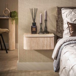 Fraaai Dexter nachtkastje zwevend 1 lade - keramiek travertin