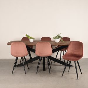 Zane eettafel 220x100x76 cm - espressso mangohout