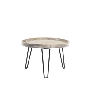 Kenzie bijzettafel Ø60x34,5 cm - lichtbruin hout