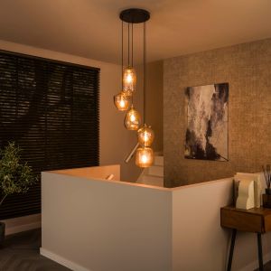 Jules hanglamp 5L vierkant patroon getrapt - transparant