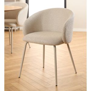Nøra Axis armstoel | grijs metaal onderstel | stof Basel - beige