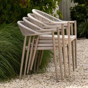 Woood Yellow tuinstoel touw/alumiumium - lichtgrijs