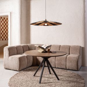 Mojo eetbankje 84 cm met rugleuning ribstof