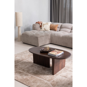 Tibas chaise longue links geweven stof - zand