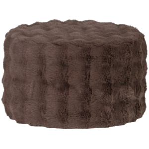 Olven fluffy poef laag - bruin