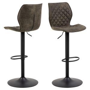 Nøra Joann verstelbare barstoel | zwart metaal onderstel | stof Preston - antraciet