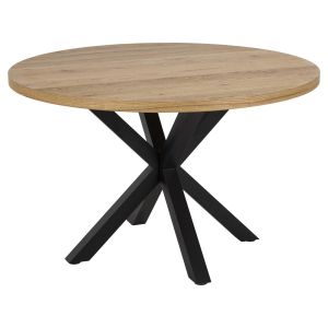 Nøra Donovan ronde eettafel Ø120x76.4 cm | zwart metaal onderstel | eikenhout - naturel