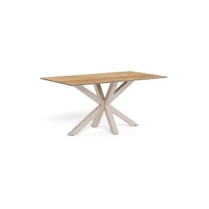 Nøra Donovan rechthoekige eettafel 160x90x75.5 cm | metaal onderstel | keramiek hout - naturel
