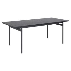 Nøra Scottie Bradley rechthoekige eettafel 200x90x74 cm | zwart metaal onderstel | zwart marmer melamine