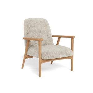 Nøra Torres fauteuil | naturel eikenfineer onderstel | stof Juto - beige