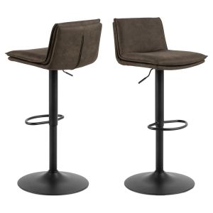 Nøra Jerrod verstelbare barstoel | zwart metaal onderstel | stof Preston - antraciet