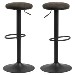 Nøra Denise verstelbare barstoel | zwart metaal onderstel | stof Preston - antraciet